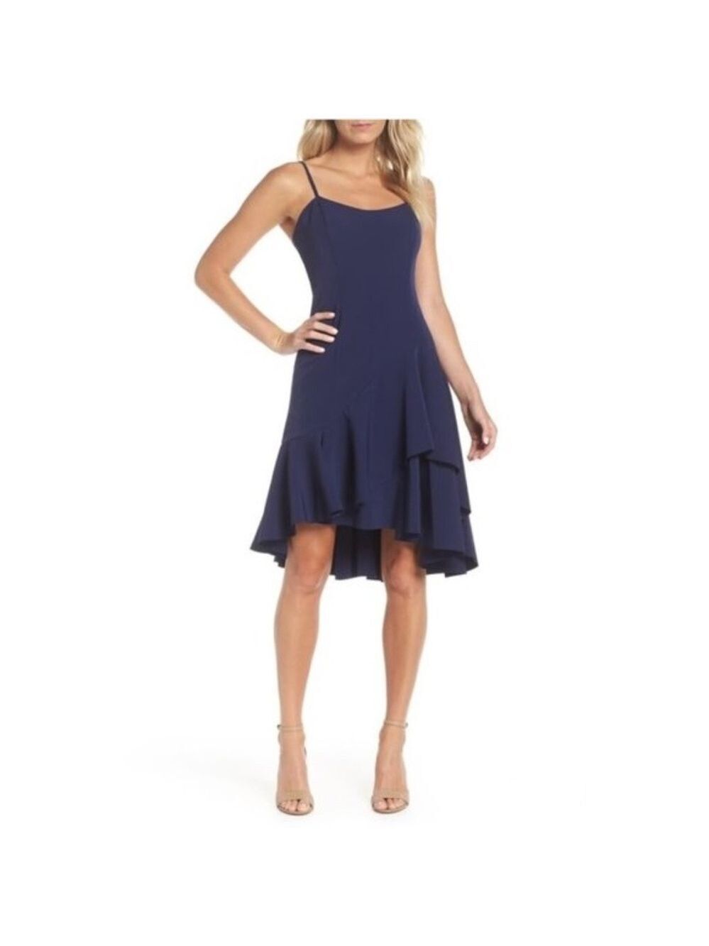 Vince Camuto High/Low Ruffle Hem Dress